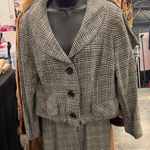 Plaid Vintage Two-Piece Dress Set